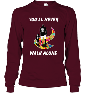 You Never Walk Alone Austim Awareness Dad And Son ShirtUnisex Long Sleeve Classic Tee