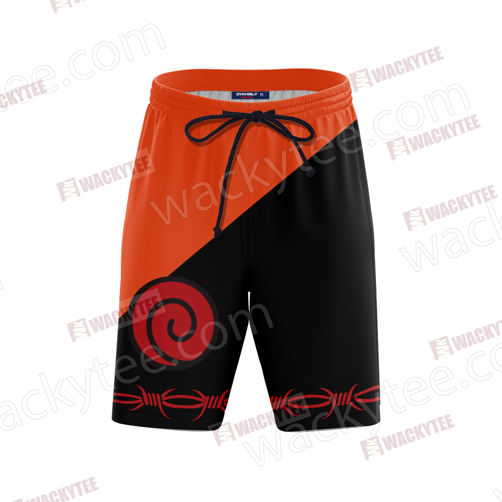 Naruto Uzumaki Clan Symbol 3D Beach Shorts