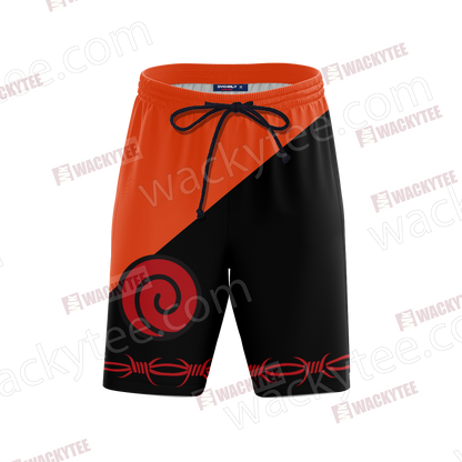 Naruto Uzumaki Clan Symbol 3D Beach Shorts