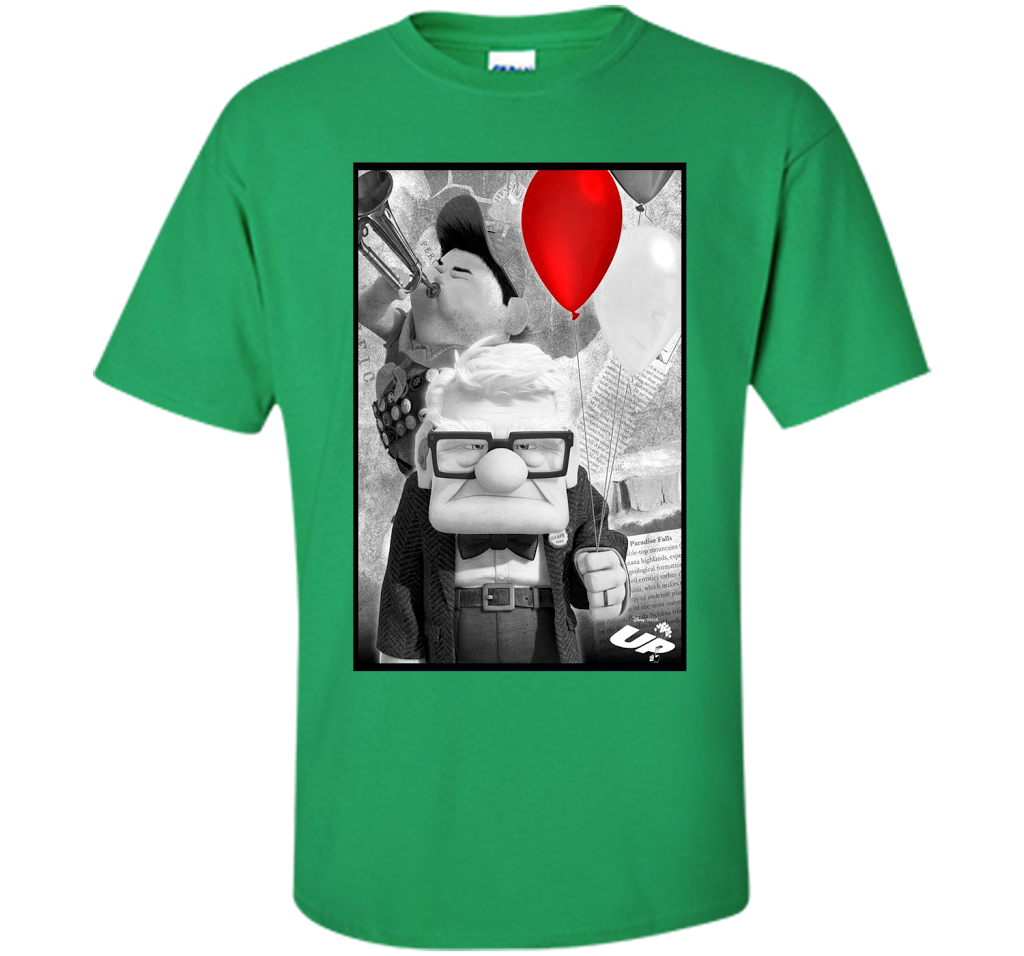 Disney Pixar UP Carl Russell T-shirt Irish Green