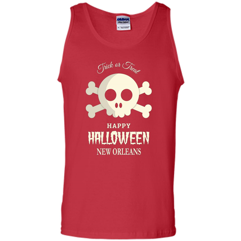 Halloween Trick or Treat Happy Halloween New Orleans T-shirt Red