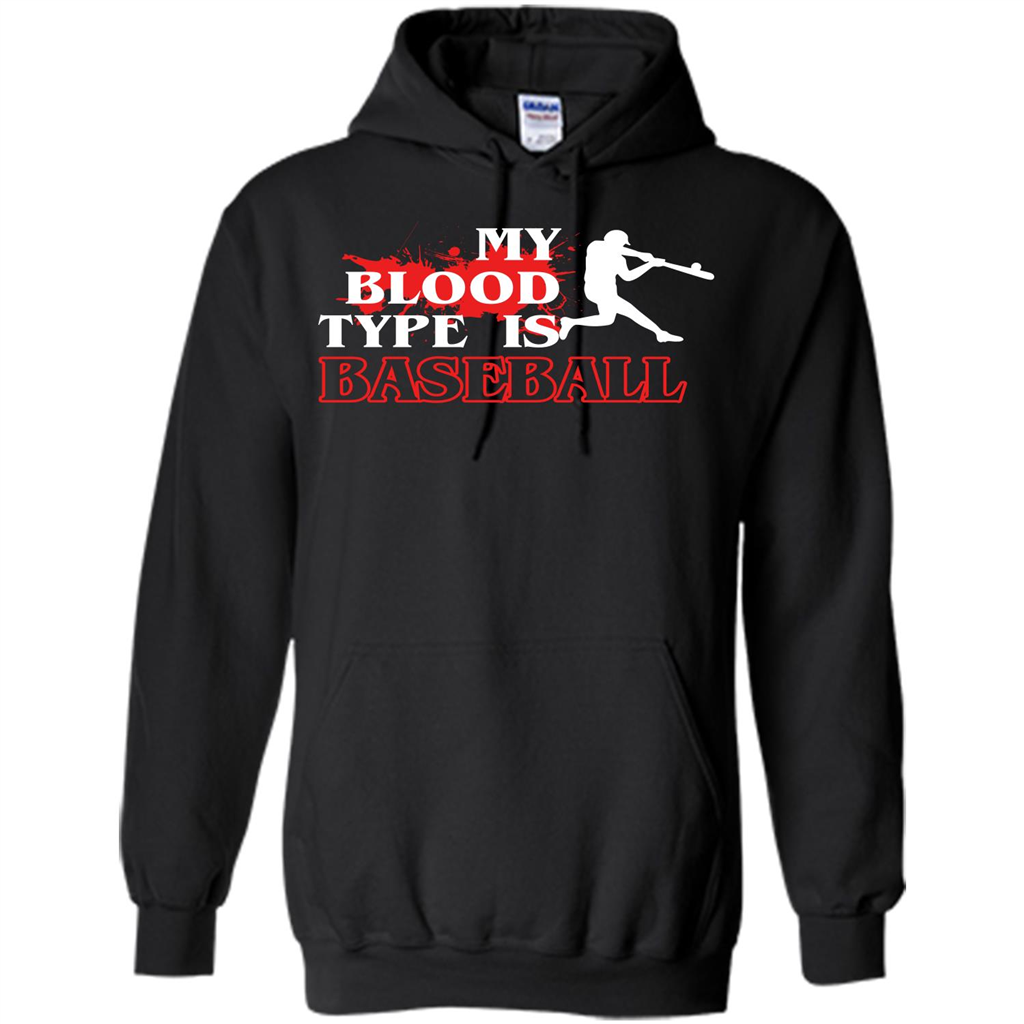 Baseball T-shirt My Blood Type Is Baseball Black