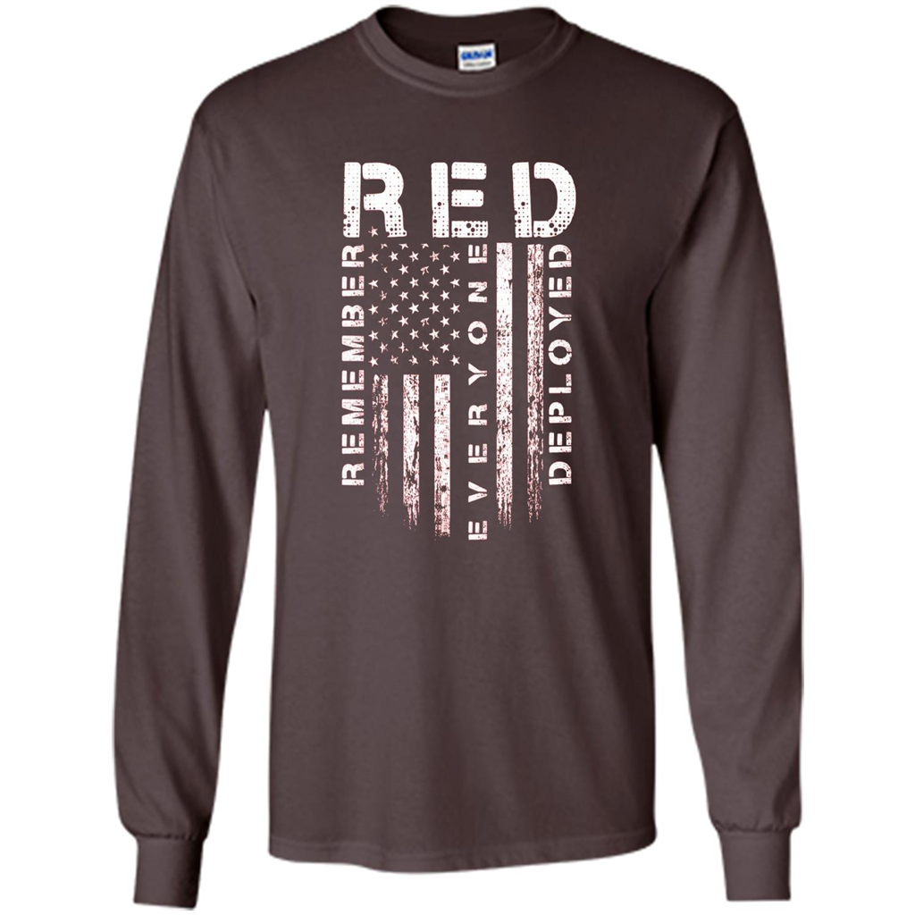 Red Friday - Remember Everyone Veteran Deployed T-shirt Dark Chocolate