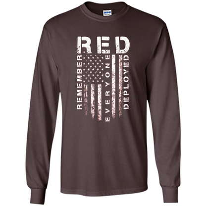 Red Friday - Remember Everyone Veteran Deployed T-shirt Dark Chocolate
