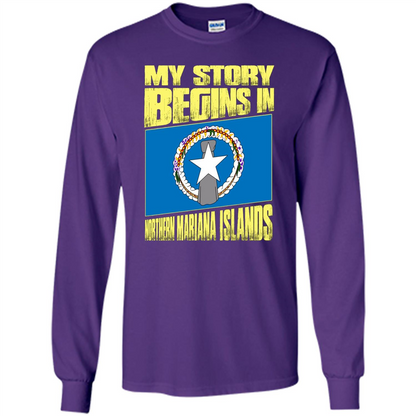 Story Begins In Northern Mariana Islands T-Shirt Purple
