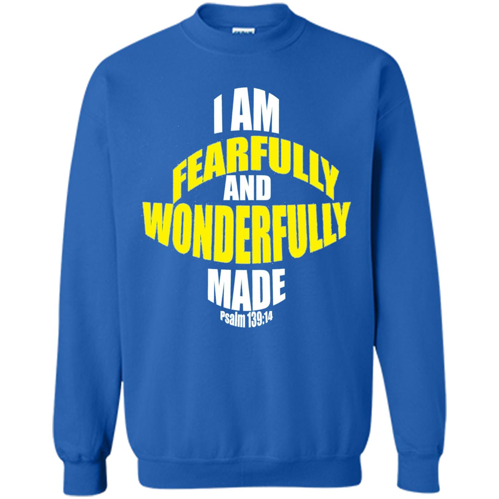 Fearfully And Wonderfully Made Christian T-Shirt Royal