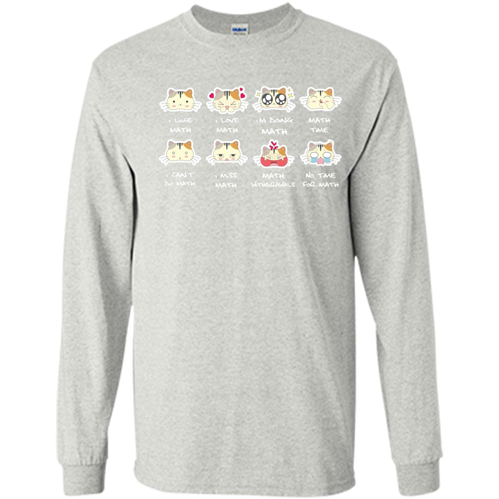 I Love Math T-shirt Cat Emotion Ash
