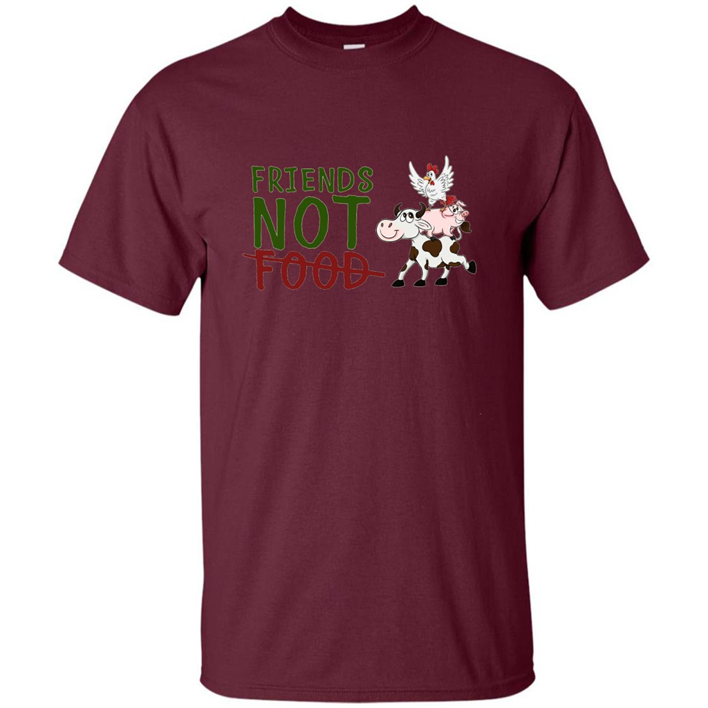 Friends Not Food T-Shirt Maroon