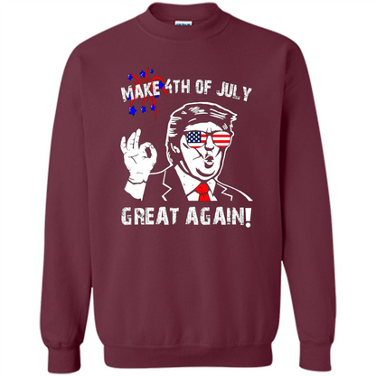 Independen Day T-shirt Donald Trump Make 4th of July Great Again Maroon