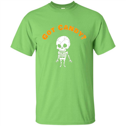 Cute Skeleton Asking For Candy Halloween T-shirt Lime