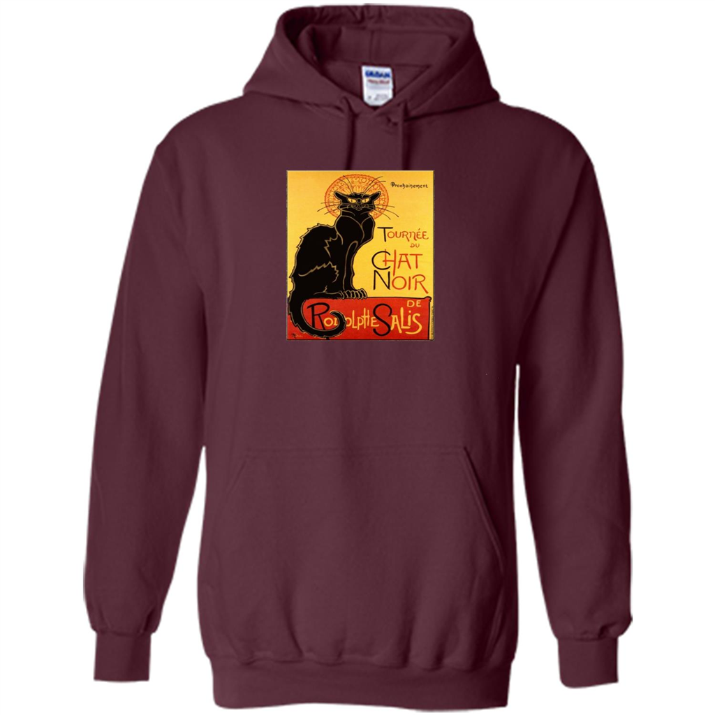 Vintage Poster Le Chat Noir - The Black Cat T-shirt Maroon