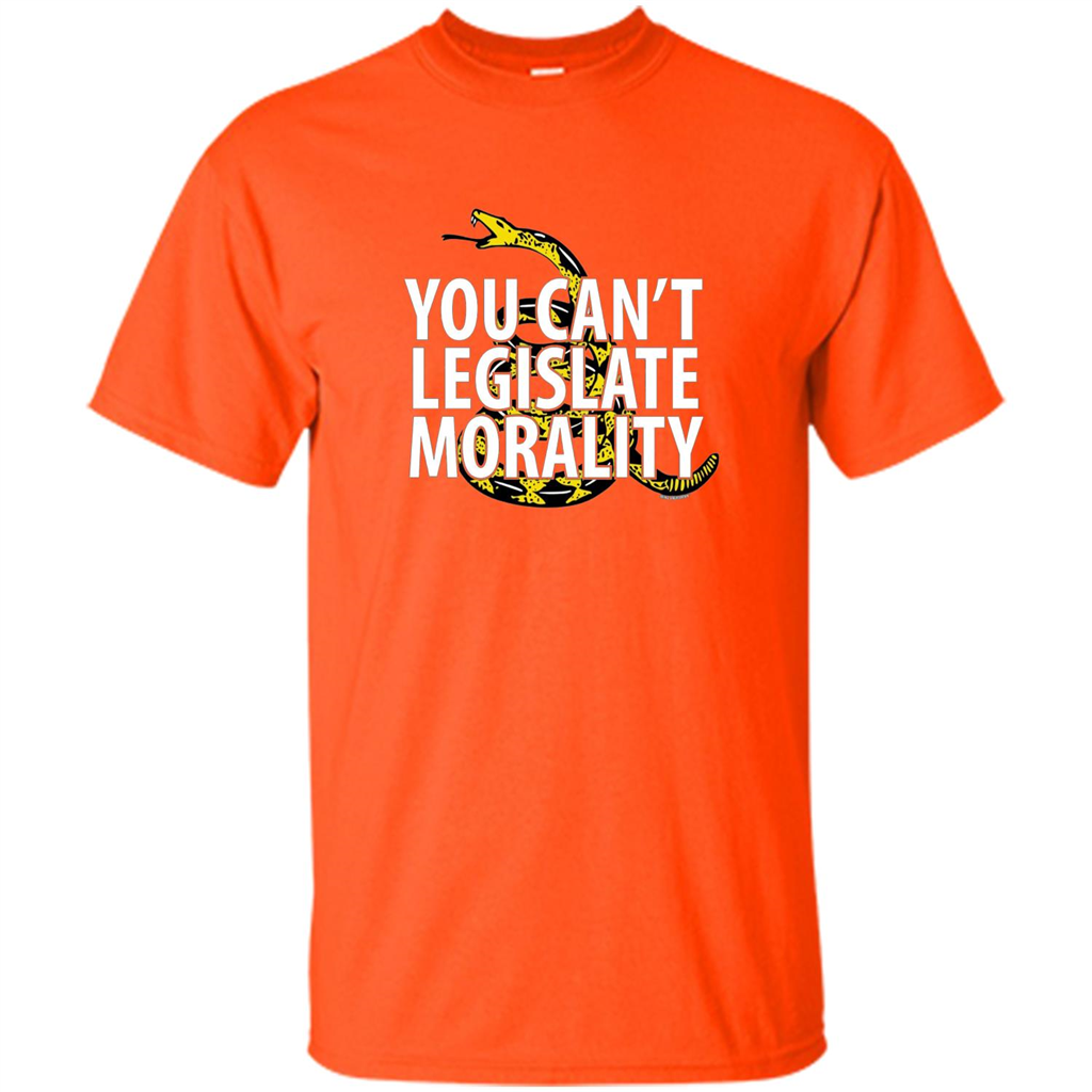 Gadsden Libertarian T-shirt You Can't Legislate Morality Orange