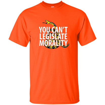 Gadsden Libertarian T-shirt You Can't Legislate Morality Orange