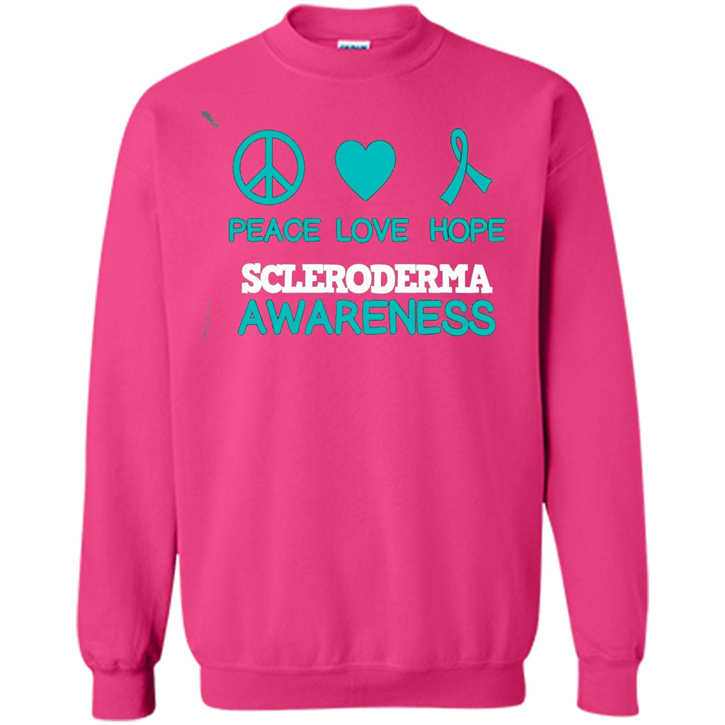 Scleroderma Awareness Ribbon Support T-shirt Peace Love Hope T-shirt Heliconia