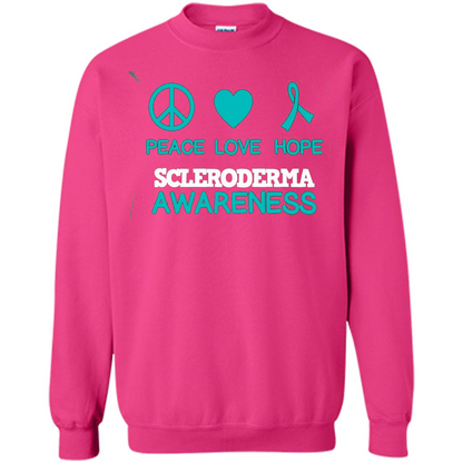 Scleroderma Awareness Ribbon Support T-shirt Peace Love Hope T-shirt Heliconia