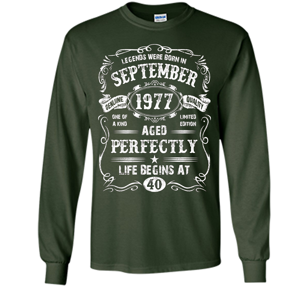 September 1977 40th Birthday T-shirt Forest Green
