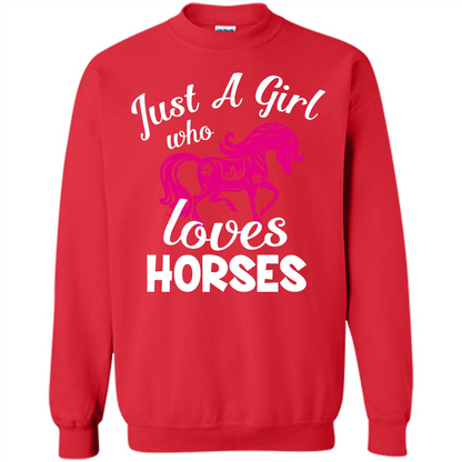 Horse Lover T-shirt Just A Girl Who Loves Horses Red