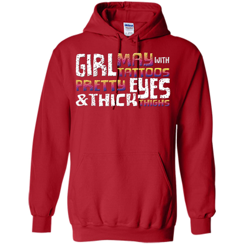 May Girl T-shirt With Tattoos Pretty Eyes and Thick Thighs Red