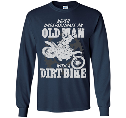 Never Underestimate an Old Man with a Dirt Bike t-shirt MX cool shirt Navy