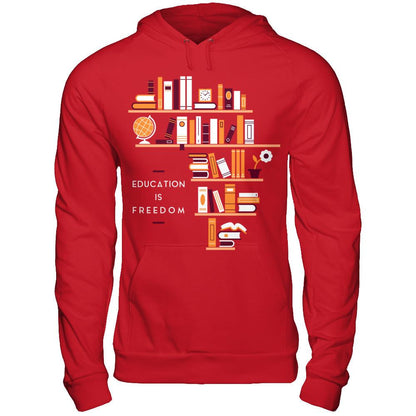 Education Is Freedom T-shirt Gildan - Pullover Hoodie Red