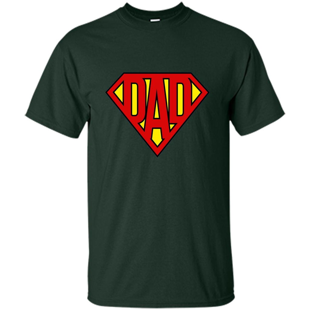 Fathers Day T-shirt Super Dad Forest Green
