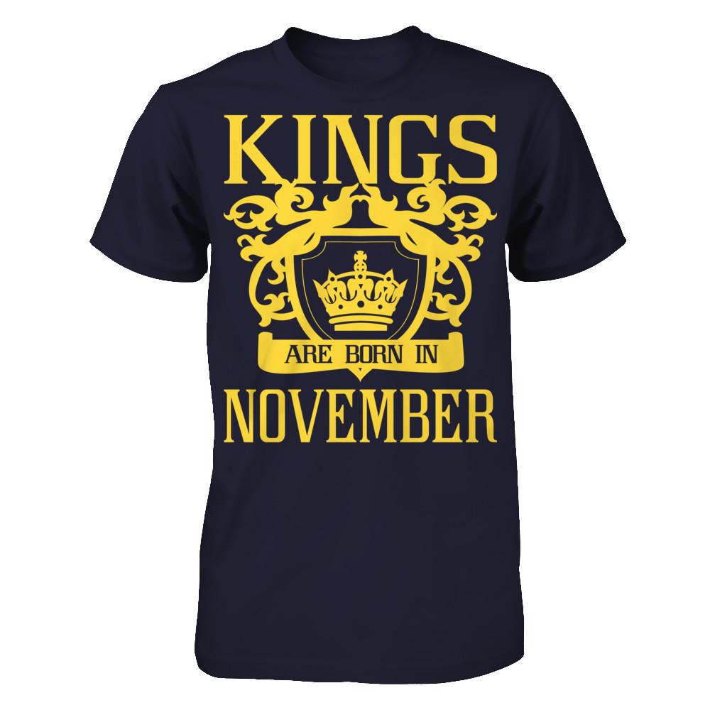 Kings Are Born In November T-shirt Next Level - Unisex Fitted Tee Midnight Navy