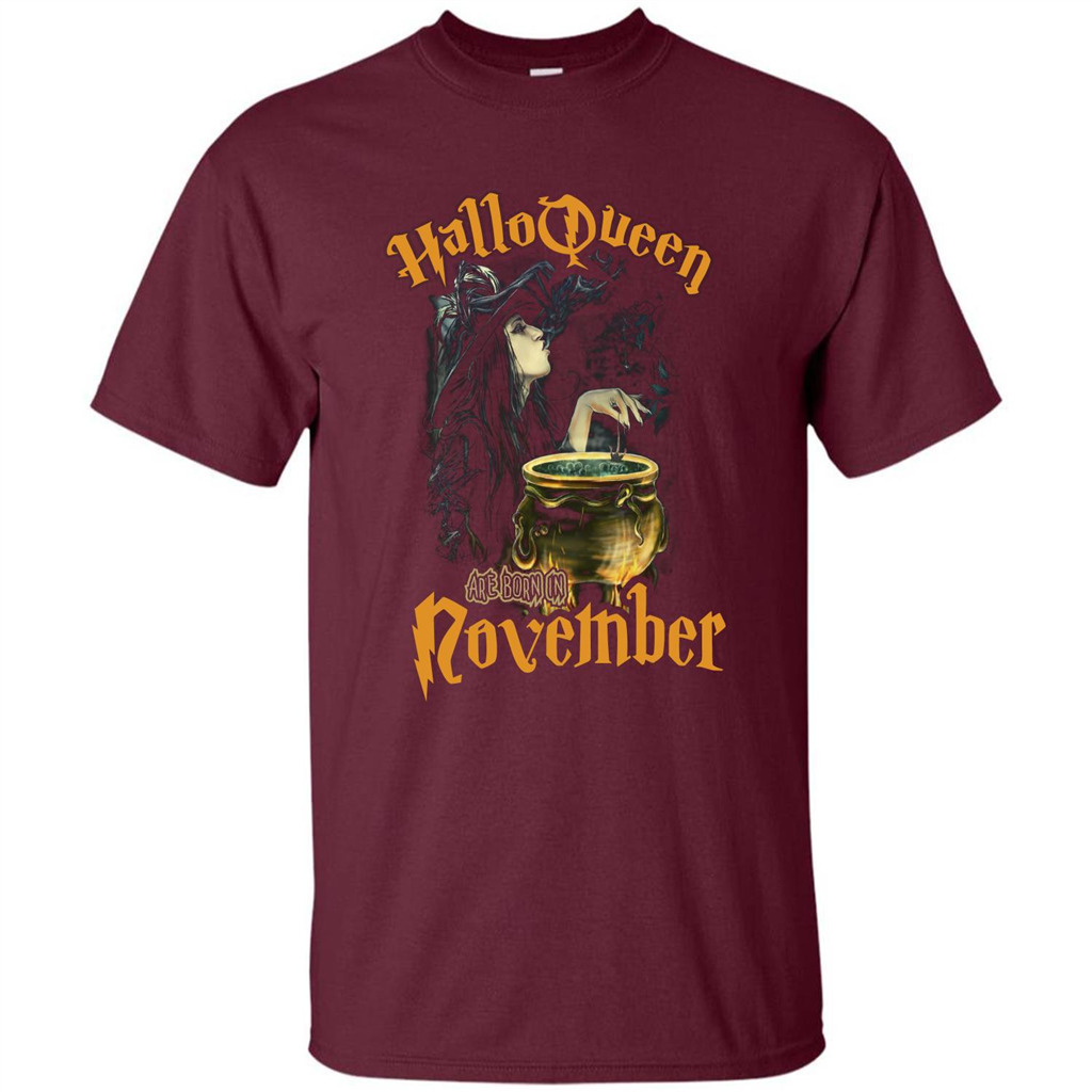 HalloQueen Are Born In October T-shirt Maroon