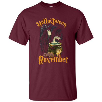 HalloQueen Are Born In October T-shirt Maroon