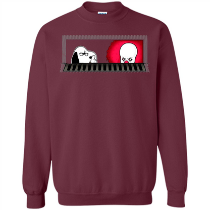 Movie T-shirt Snoopy Vs It T-shirt Maroon