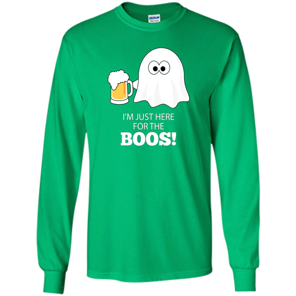 Halloween Drinking T-shirt I'm Just Here For The Boos Irish Green