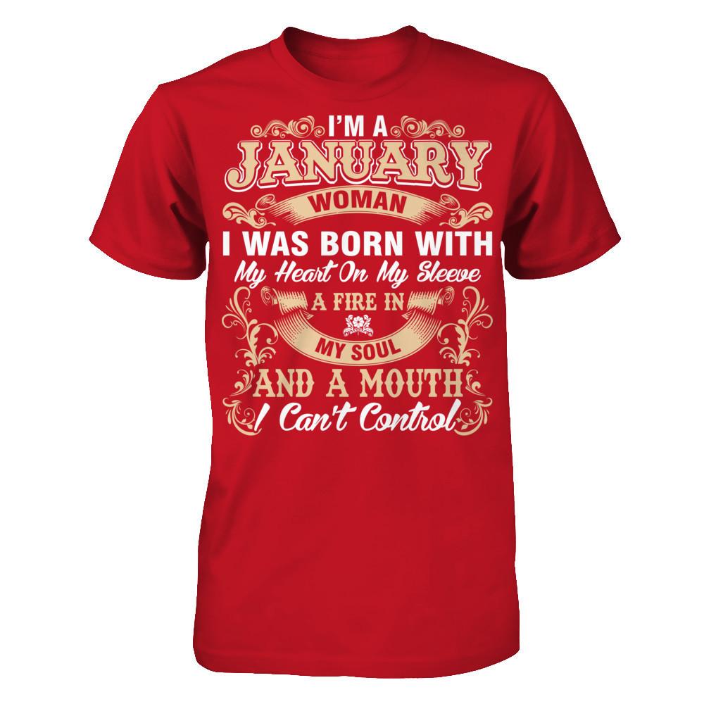 I'm A January Woman T-shirt Gildan - Short Sleeve Tee Red