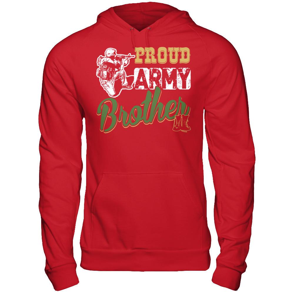 Proud Army Brother T-shirt Gildan - Pullover Hoodie Red