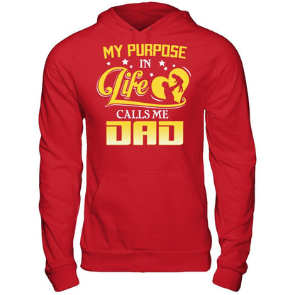 My Purpose In Life Calls Me Dad T-shirt Gildan - Pullover Hoodie Red