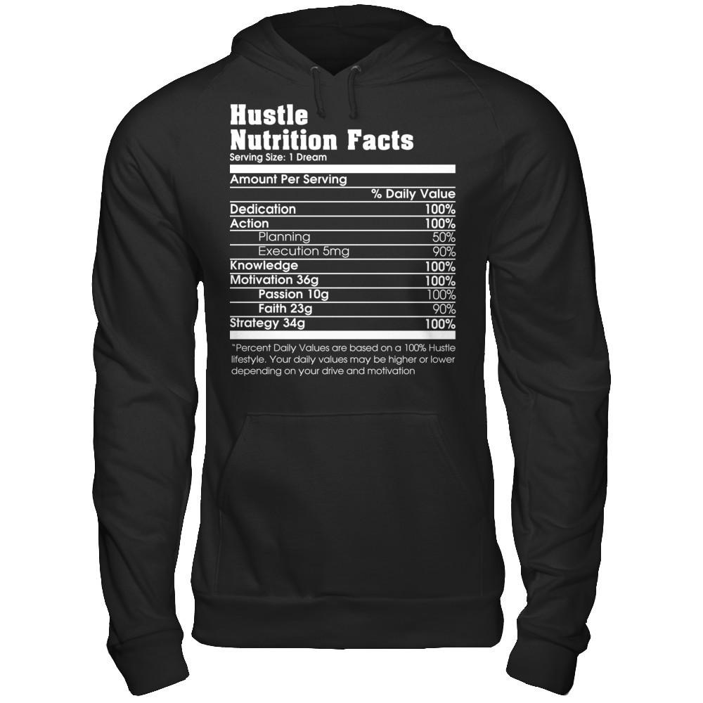 Hustle Nutrition Facts T-shirt Gildan - Pullover Hoodie Black