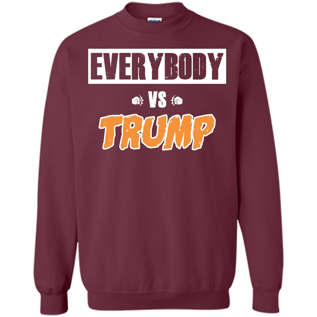 Funny President T-shirt Everybody Vs Trump Maroon