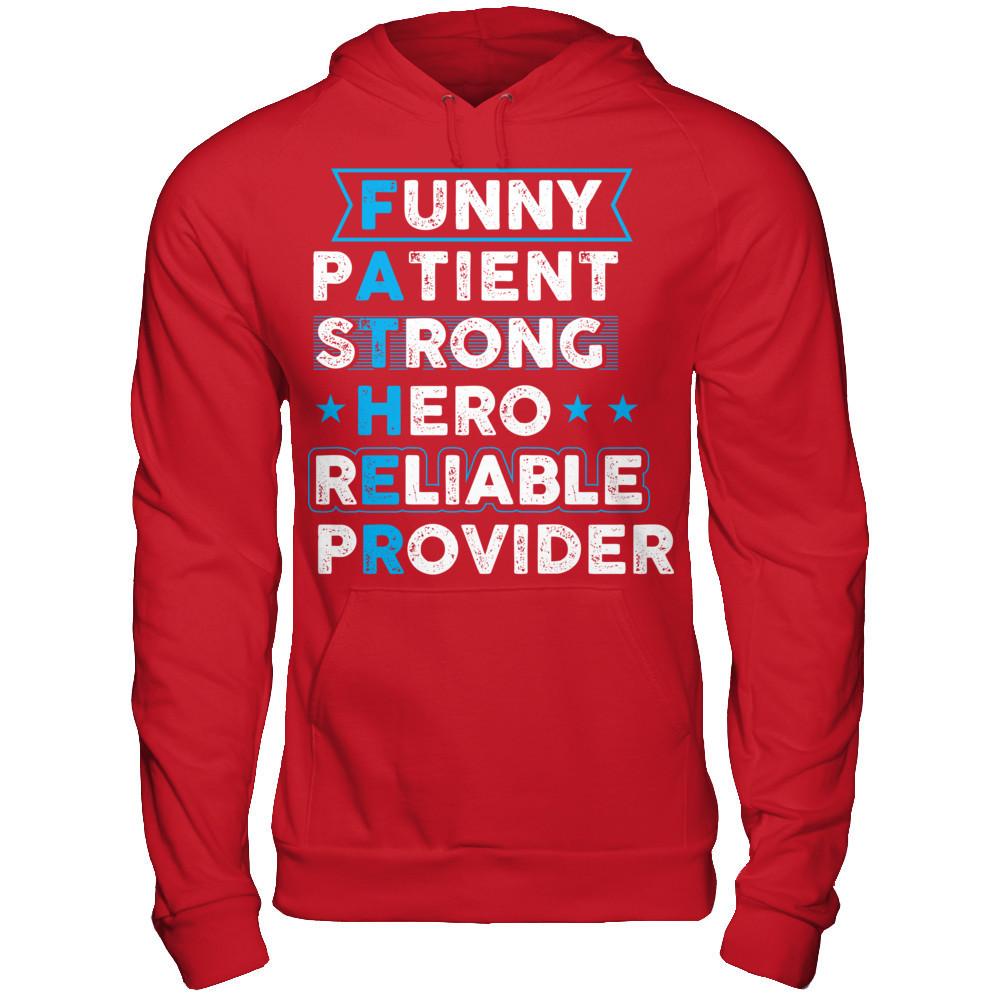 FATHER Funny pAtient sTrong Hero rEliable pRovider T-shirt Gildan - Pullover Hoodie Red
