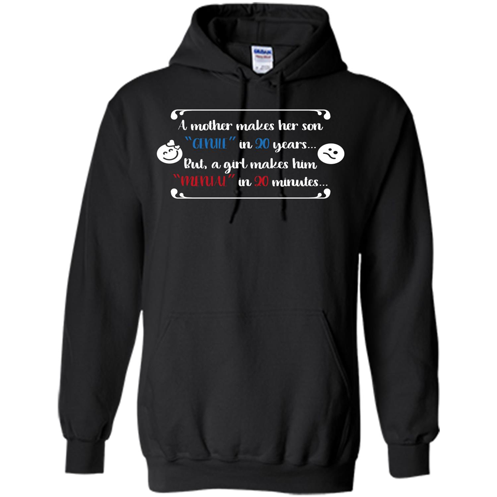 Funny T-shirt A Girl Makes Him Mental In 20 Minuutes Black