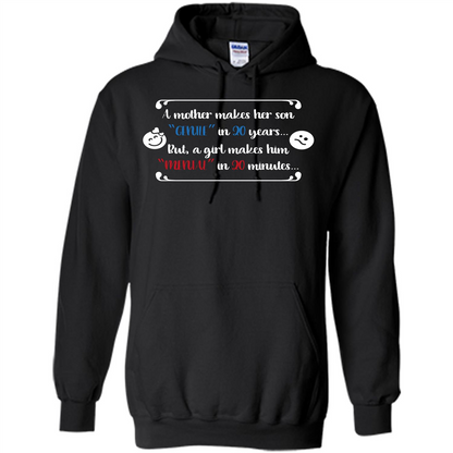 Funny T-shirt A Girl Makes Him Mental In 20 Minuutes Black