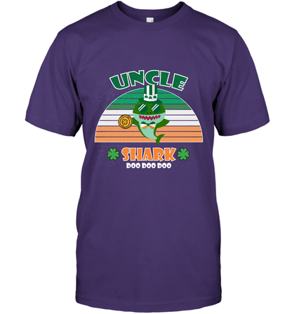 Irish Uncle Shark Saint Patricks Day Family Shirt T-Shirt Purple