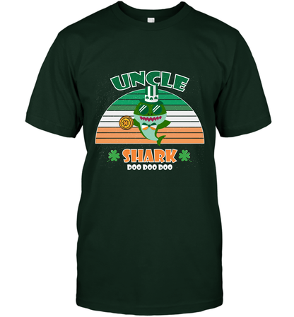 Irish Uncle Shark Saint Patricks Day Family Shirt T-Shirt Forest Green