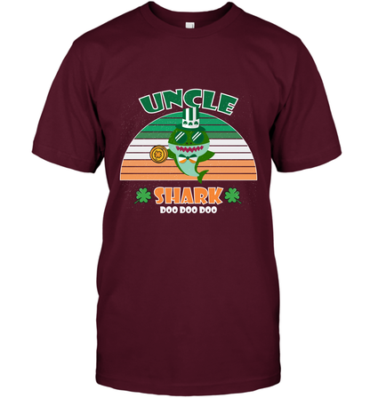 Irish Uncle Shark Saint Patricks Day Family Shirt T-Shirt Maroon