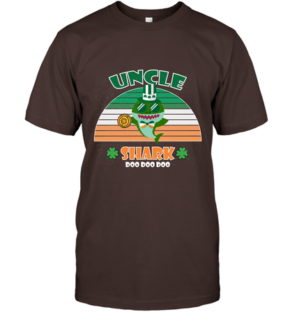 Irish Uncle Shark Saint Patricks Day Family Shirt T-Shirt Dark Chocolate