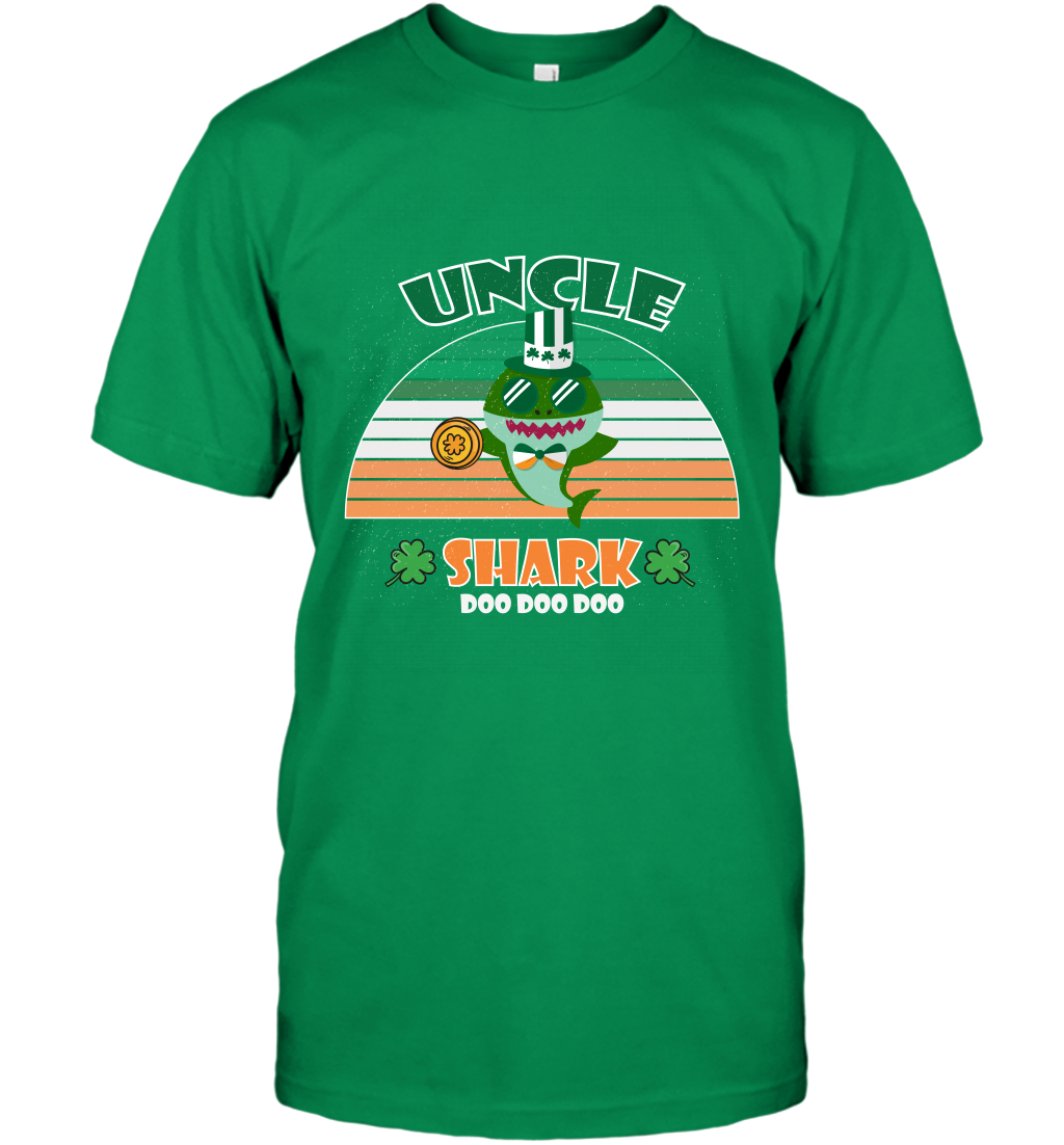 Irish Uncle Shark Saint Patricks Day Family Shirt T-Shirt Irish Green