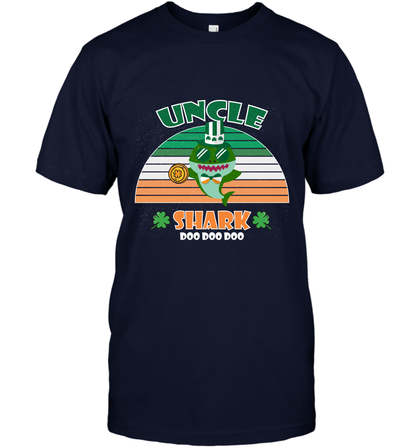 Irish Uncle Shark Saint Patricks Day Family Shirt T-Shirt Navy