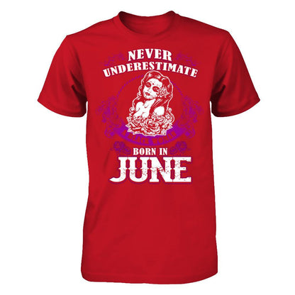 Never Underestimate A Black Woman Born In June Gildan - Short Sleeve Tee Red