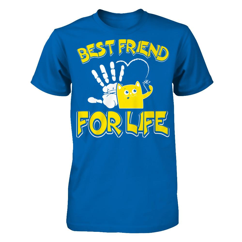 Cat - Best Friends For Life T-shirt Gildan - Short Sleeve Tee Royal