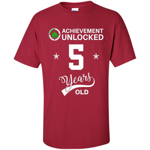 Happy 5th birthday T-shirt Achievement Unlocked 5 Years Old