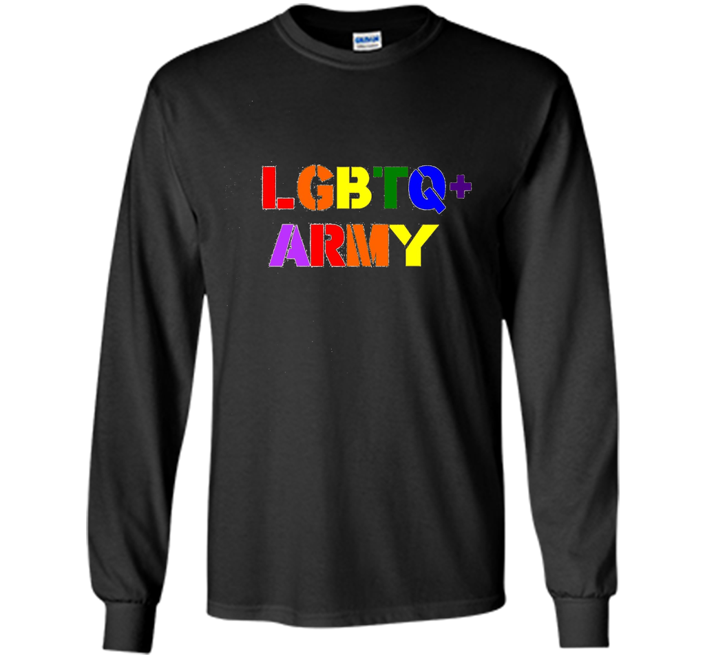 LGBTQ+ Army T-Shirt cool shirt Black