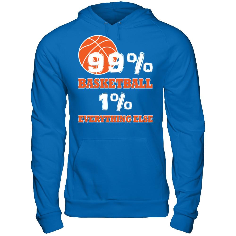 Basketball Lover T-shirt 99% Basketball 1% Everything Else Gildan - Pullover Hoodie Royal