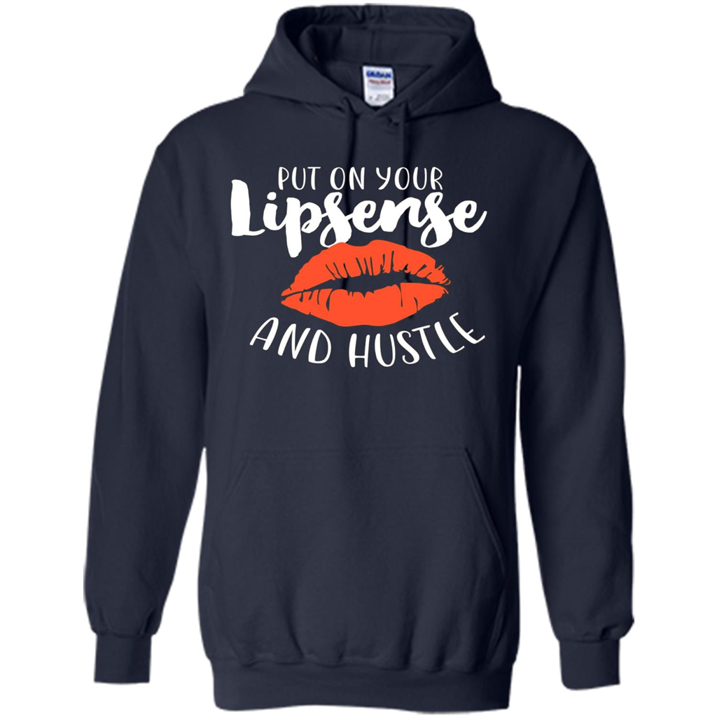 Make Up T-shirt Put On Your Lipsense And Hustle Navy